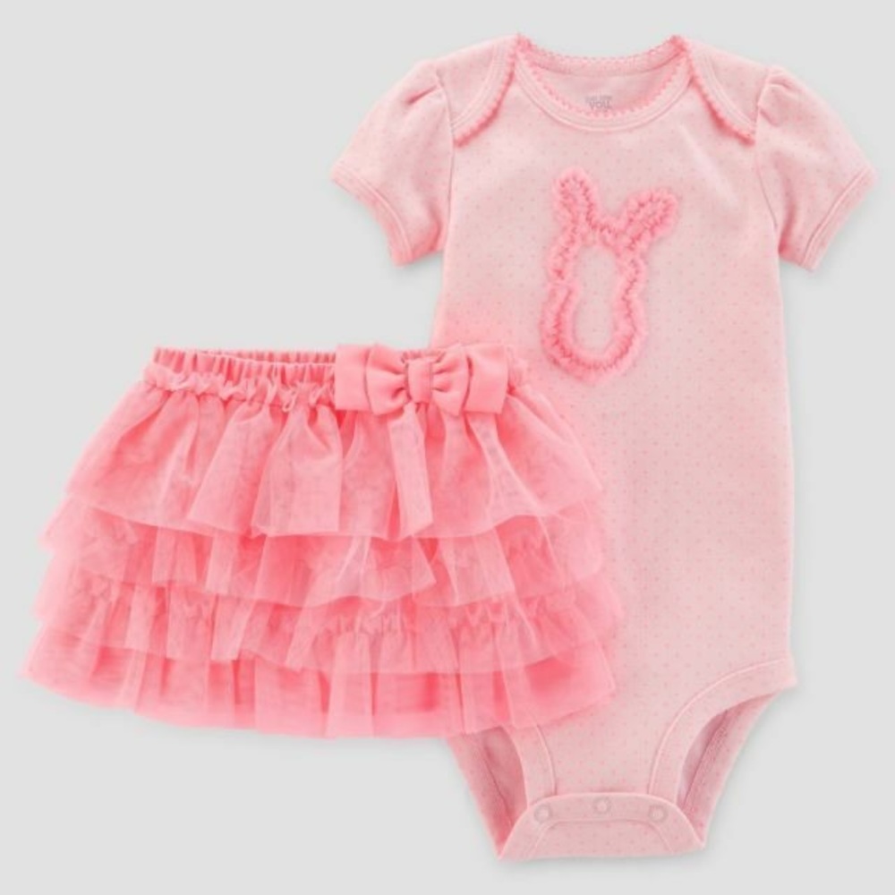 Baby Girl Onsie and Tutu Bunny 2 Piece Set